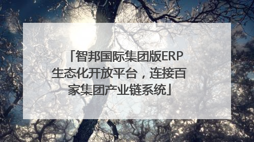 智邦国际集团版ERP生态化开放平台，连接百家集团产业链系统