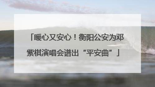 暖心又安心！衡阳公安为邓紫棋演唱会谱出“平安曲”
