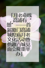 月老牵线，高浦有“囍”——首届厦门高浦城隍庙月老文化活动暨他趣百城见面会隆重举办