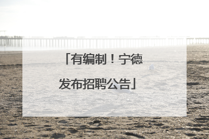 有编制！宁德发布招聘公告