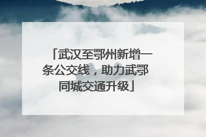 武汉至鄂州新增一条公交线，助力武鄂同城交通升级