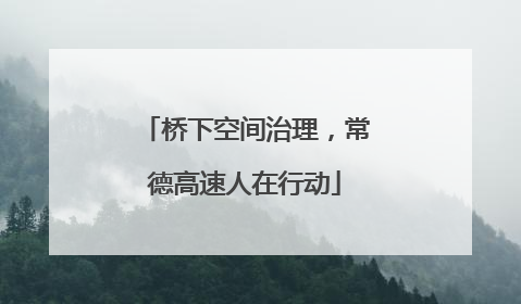 桥下空间治理，常德高速人在行动