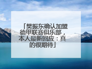 樊振东确认加盟德甲联赛俱乐部，本人最新回应：真的很期待