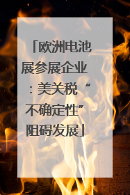 欧洲电池展参展企业：美关税“不确定性”阻碍发展