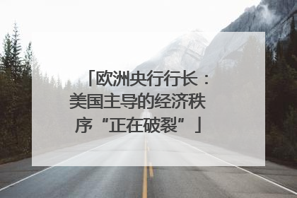 欧洲央行行长：美国主导的经济秩序“正在破裂”