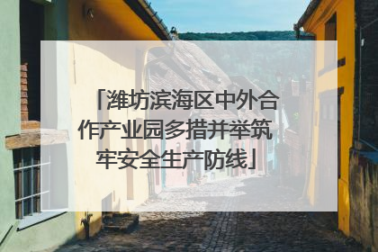 潍坊滨海区中外合作产业园多措并举筑牢安全生产防线