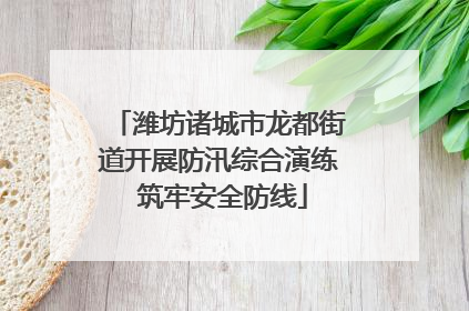 潍坊诸城市龙都街道开展防汛综合演练 筑牢安全防线