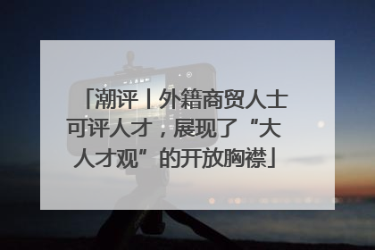 潮评丨外籍商贸人士可评人才，展现了“大人才观”的开放胸襟