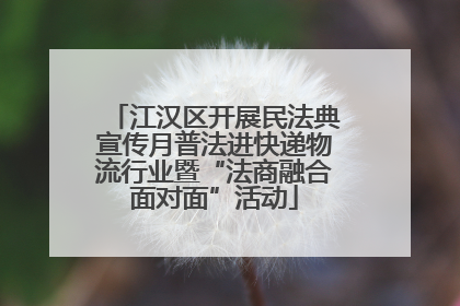 江汉区开展民法典宣传月普法进快递物流行业暨“法商融合面对面”活动