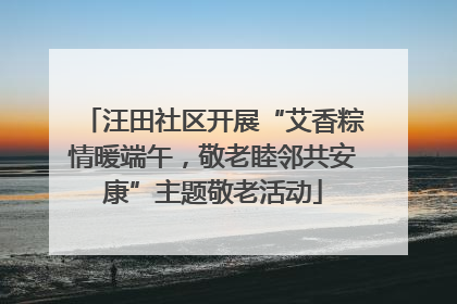 汪田社区开展“艾香粽情暖端午，敬老睦邻共安康”主题敬老活动