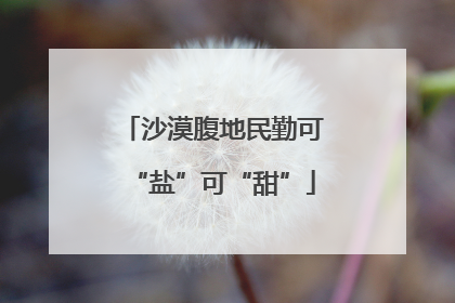 沙漠腹地民勤可“盐”可“甜”