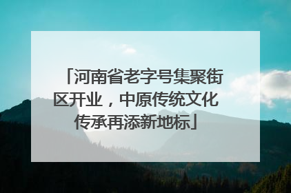 河南省老字号集聚街区开业，中原传统文化传承再添新地标