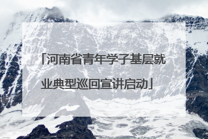 河南省青年学子基层就业典型巡回宣讲启动