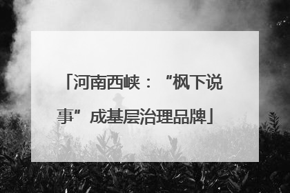 河南西峡：“枫下说事”成基层治理品牌