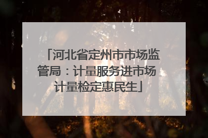 河北省定州市市场监管局：计量服务进市场 计量检定惠民生
