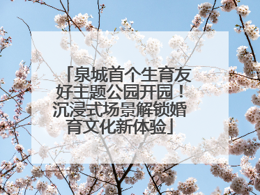 泉城首个生育友好主题公园开园！沉浸式场景解锁婚育文化新体验