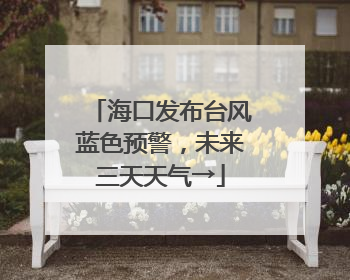 海口发布台风蓝色预警，未来三天天气→