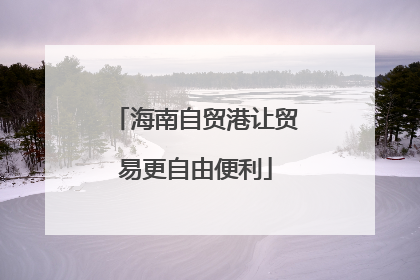 海南自贸港让贸易更自由便利