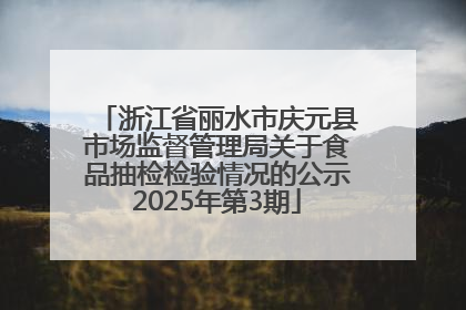 浙江省丽水市庆元县市场监督管理局关于食品抽检检验情况的公示2025年第3期