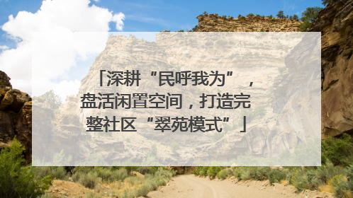 深耕“民呼我为”，盘活闲置空间，打造完整社区“翠苑模式”