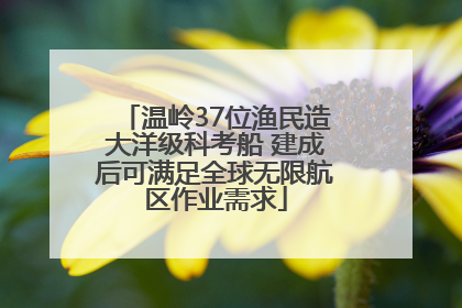 温岭37位渔民造大洋级科考船 建成后可满足全球无限航区作业需求