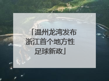 温州龙湾发布浙江首个地方性足球新政