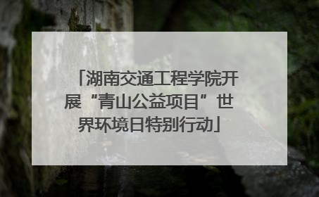 湖南交通工程学院开展“青山公益项目”世界环境日特别行动
