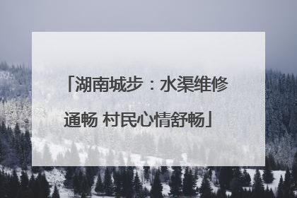 湖南城步：水渠维修通畅 村民心情舒畅