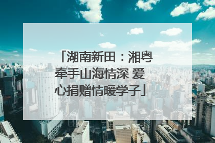 湖南新田：湘粤牵手山海情深 爱心捐赠情暖学子