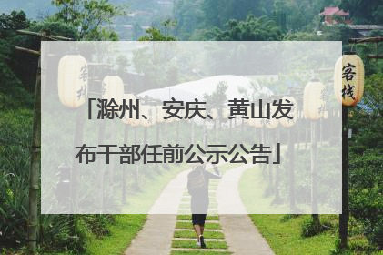 滁州、安庆、黄山发布干部任前公示公告