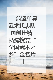 菏泽单县武术代表队再创佳绩 持续擦亮“全国武术之乡”金名片