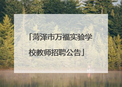 菏泽市万福实验学校教师招聘公告
