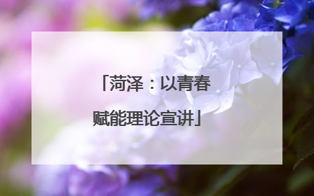 菏泽：以青春赋能理论宣讲