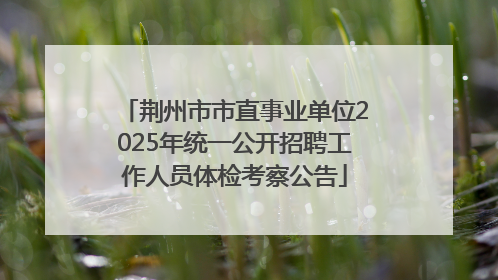荆州市市直事业单位2025年统一公开招聘工作人员体检考察公告