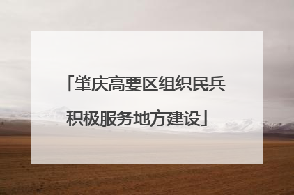 肇庆高要区组织民兵积极服务地方建设