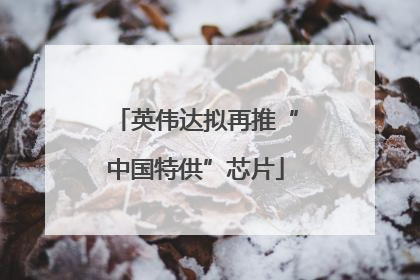 英伟达拟再推“中国特供”芯片