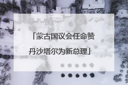蒙古国议会任命赞丹沙塔尔为新总理