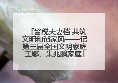 警税夫妻档 共筑文明和谐家风——记第三届全国文明家庭王娜、朱兆鹏家庭