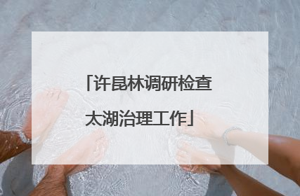许昆林调研检查太湖治理工作