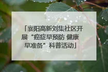 襄阳高新刘集社区开展“癌症早预防 健康早准备”科普活动
