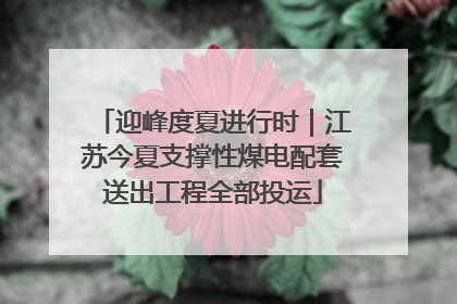 迎峰度夏进行时｜江苏今夏支撑性煤电配套送出工程全部投运