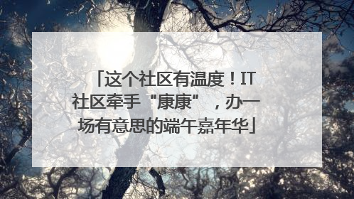 这个社区有温度！IT社区牵手“康康”，办一场有意思的端午嘉年华