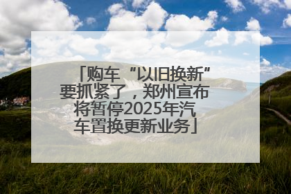 购车“以旧换新”要抓紧了，郑州宣布将暂停2025年汽车置换更新业务