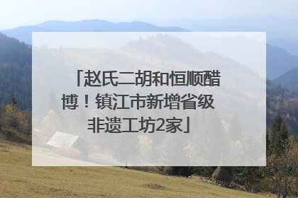 赵氏二胡和恒顺醋博！镇江市新增省级非遗工坊2家