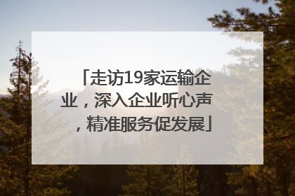 走访19家运输企业，深入企业听心声，精准服务促发展