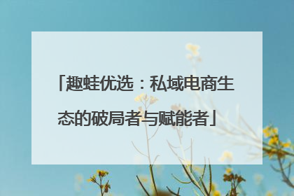 趣蛙优选：私域电商生态的破局者与赋能者