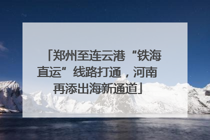 郑州至连云港“铁海直运”线路打通，河南再添出海新通道