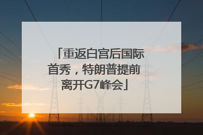 重返白宫后国际首秀，特朗普提前离开G7峰会