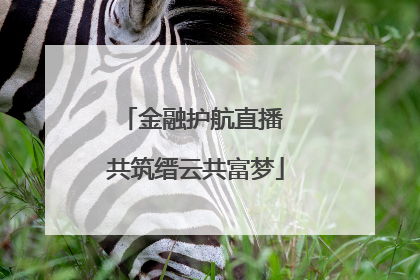 金融护航直播 共筑缙云共富梦