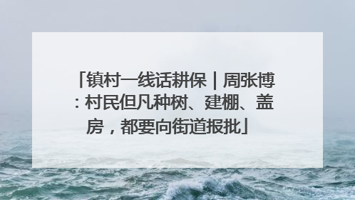 镇村一线话耕保｜周张博：村民但凡种树、建棚、盖房，都要向街道报批